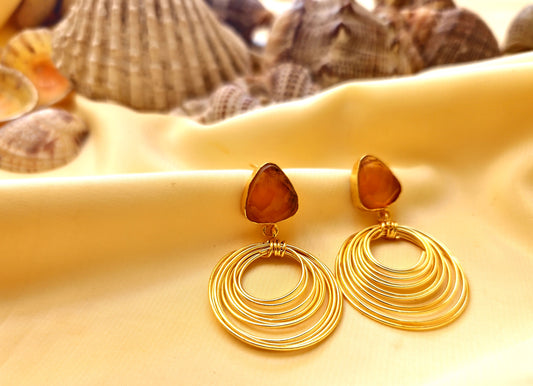 Mirage Stone Brass Trendy Earring