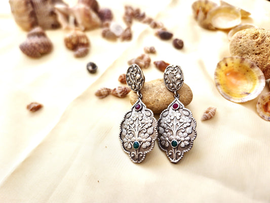 Tribal textured drop earrings