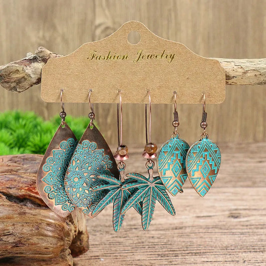 Mirage 3 Pairs Dangle Earrings Combo