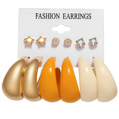 Mirage Stylish Combo of 6 Gold Plated Earrings