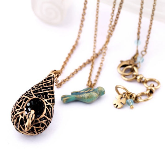 Mirage Shadowhunters Blue Bird and Birdcage Necklace