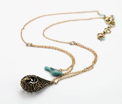 Mirage Shadowhunters Blue Bird and Birdcage Necklace