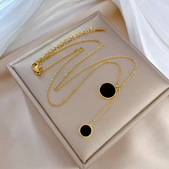 Mirage Double Circle Design Neck Chain Gold