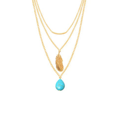 Mirage Layered Turquoise Leaf Necklaces