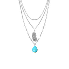 Mirage Layered Turquoise Leaf Necklaces