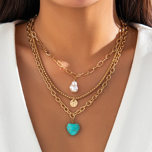 Mirage Three Layer Charm Necklace