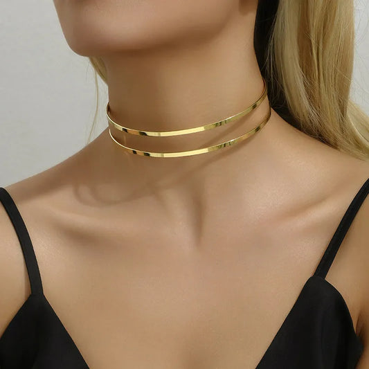 Mirage Gold-Plated Stainless Steel Tarnish-Free Waterproof Choker Necklace