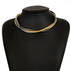 Mirage Two-Tone Finish Choker Necklace