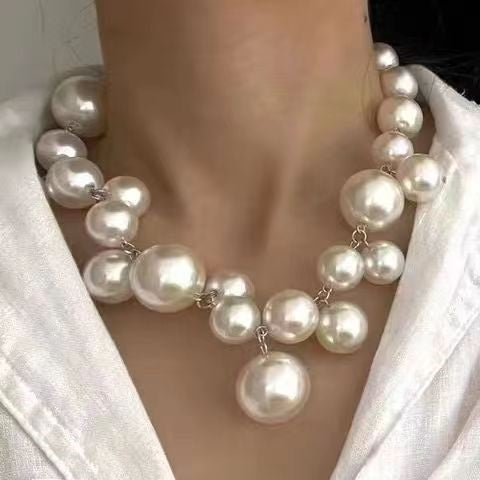 Mirage PEARL COLLAR CHOKER CLUSTER SILVER STATEMENT