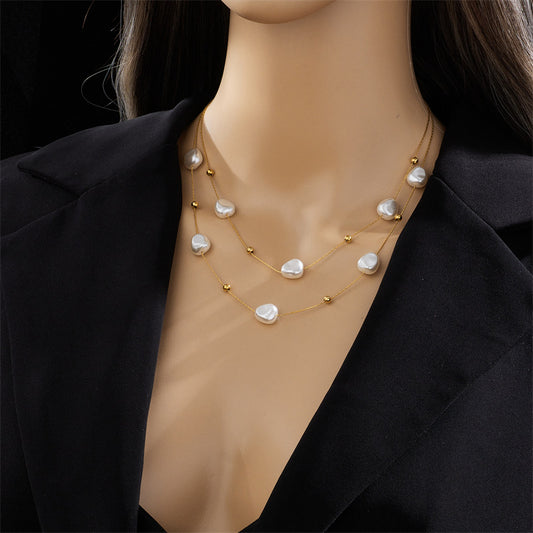 Mirage Double Layered Pearl  Necklace