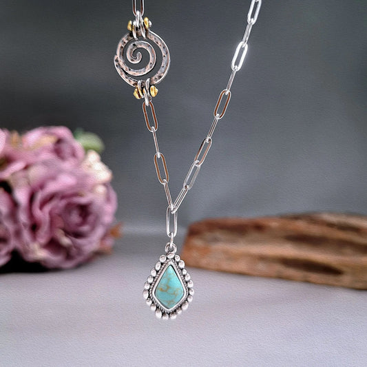 Mirage Vintage Turquoise Sterling Silver Necklace