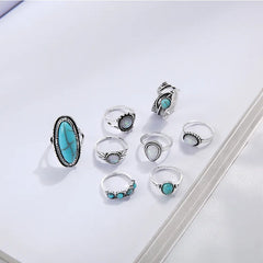 Mirage Silver Plated Turquoise Contemporary Finger Ring