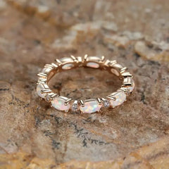 Mirage White Fire Opal Gemstone Ring