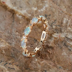 Mirage White Fire Opal Gemstone Ring