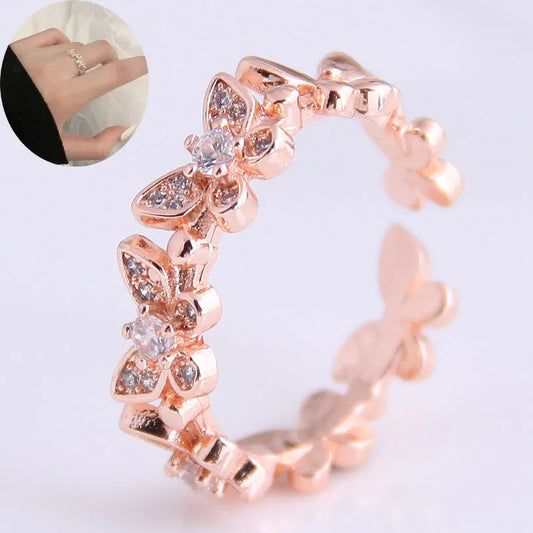 Mirage Crystal Butterfly Finger Ring