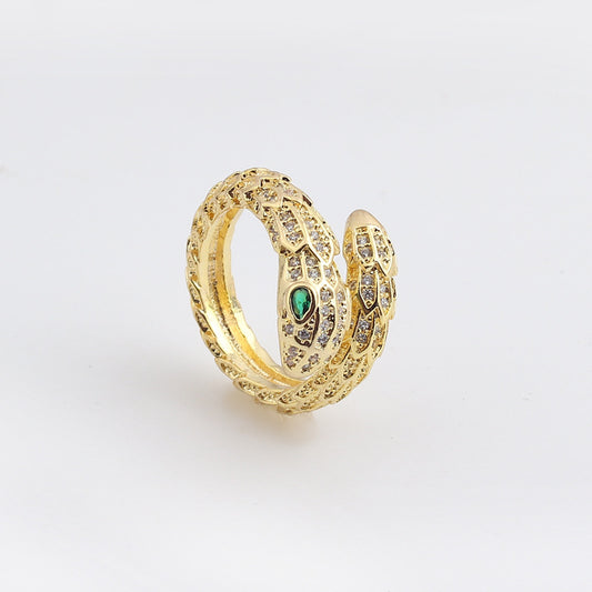 Mirage Gold-Plated Stone-Studded Adjustable Finger Ring