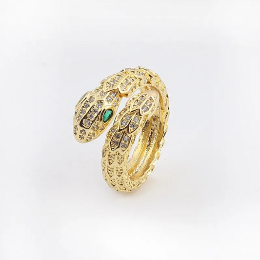 Mirage Gold-Plated Stone-Studded Adjustable Finger Ring