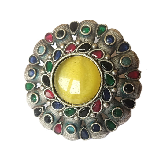 Mirage Colourful  Glass Stones Ring