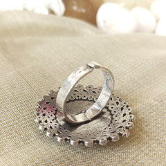 Mirage Flower Design Silver Color Ring