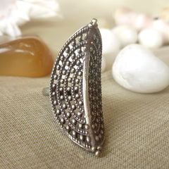 Mirage Silver-Plated Oxidized Finger Ring