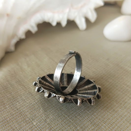 Mirage Oxidised Silver Beautiful Ring