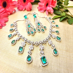 Stunning Emerald green Statement Jewelry Set