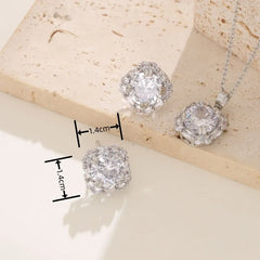 Mirage - Square American Dimond  Elegant Pendent Earing Set.