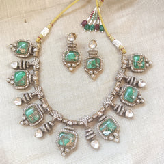 Gorgeous Stone-Studded Jewelry Necklace Set