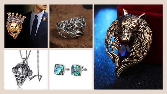 Men's Brooch's , Cufflinks rings chains- The Mirage Fashion 