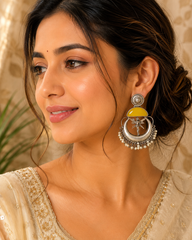 Mystic Fairy Oxidized Silver Pearl Drop Earrings – Handcrafted Statement Earrings for Women | Vintage Ethnic Jewelry | The  Mirage fashion