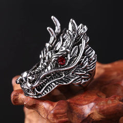 Dragon Head Statement Ring for Men | Bold Silver Gothic Ring