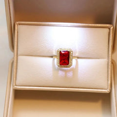 MIRAGE - classic Red Stone pendent earing set with rings
