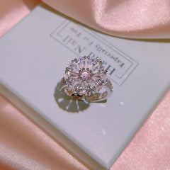 Floral Crystal Pendant Necklace & Stud Earrings Set | Rose Gold Jewellery