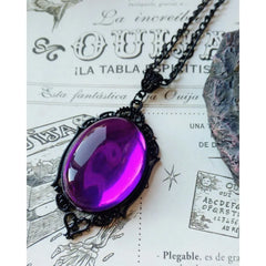 Purple pendant necklace | Mystic Amethyst Oval Pendant Necklace