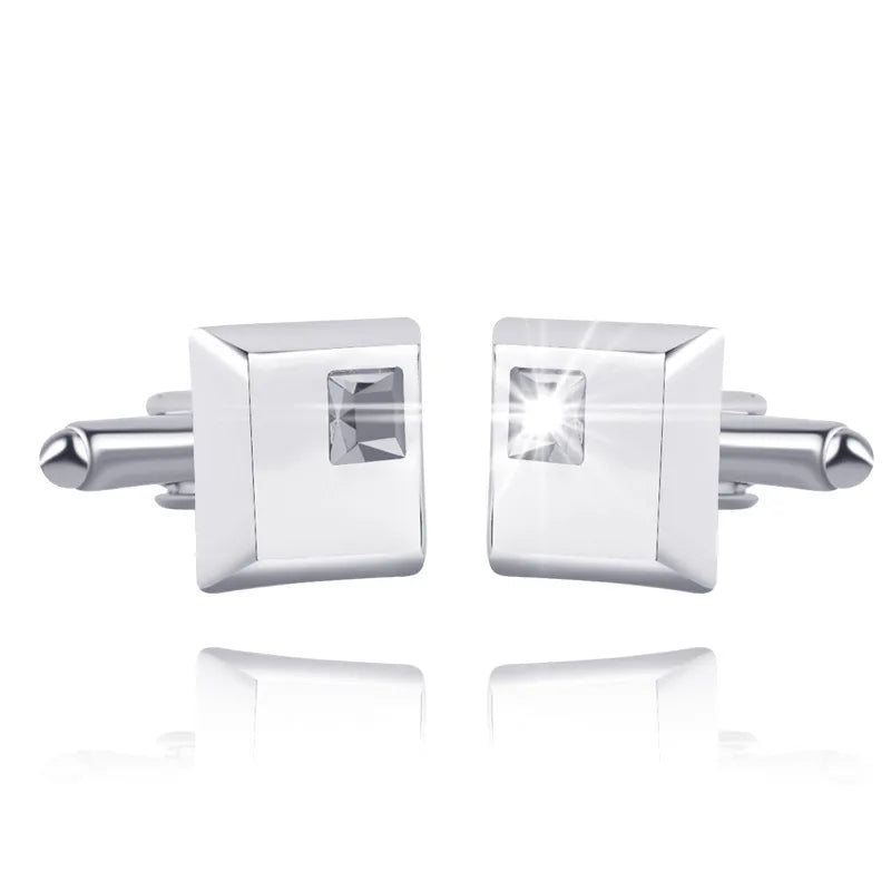 The Square Blue & White SS Cufflinks