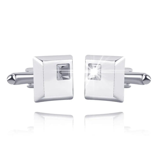 The Square Blue & White SS Cufflinks