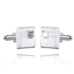 The Square Blue & White SS Cufflinks
