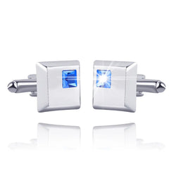 The Square Blue & White SS Cufflinks