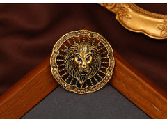 Royal Lion Head Brooch – Luxury Gold & Silver Finish Statement Pin for Men & Women