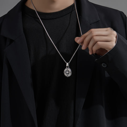 Vintage Compass Pendant Necklace for Men | The Mirage Fashion