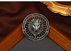 Royal Lion Head Brooch – Luxury Gold & Silver Finish Statement Pin for Men & Women