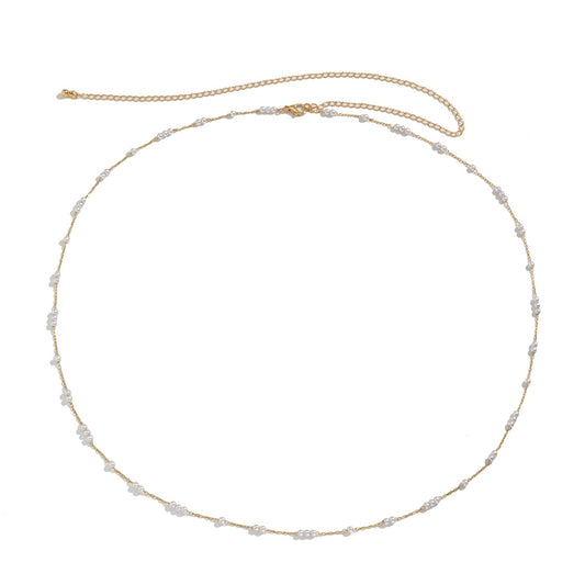 Pearl Round Bead Chain Single-layer Waist Chain