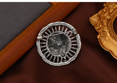 Royal Lion Head Brooch – Luxury Gold & Silver Finish Statement Pin for Men & Women