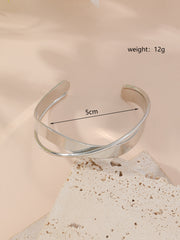 Minimal Silver Open Cuff Kada for Women – Lightweight Adjustable Statement Bracelet
