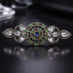 Oxidised Green Stone Statement Ring for Women