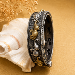 Oxidized Elephant Kada for Women – Antique Ethnic Bangle