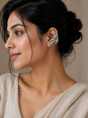 Phoenix Bird Silver-Tone Ear Cuff Earrings – Statement Wing Ear Wrap Earrings for Women  Boho Tribal Jewelry  The mirage Fashion 