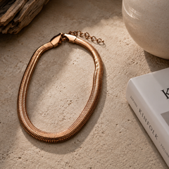 Rose Gold Herringbone Anklet – Minimalist Luxury Foot Jewelry for Women  The Mirage Fashion