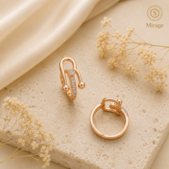 Rose Gold Open Loop American Diamond Adjustable Ring with CZ Stones for Women | Designer Fashion Ring | The Mirage Fashion