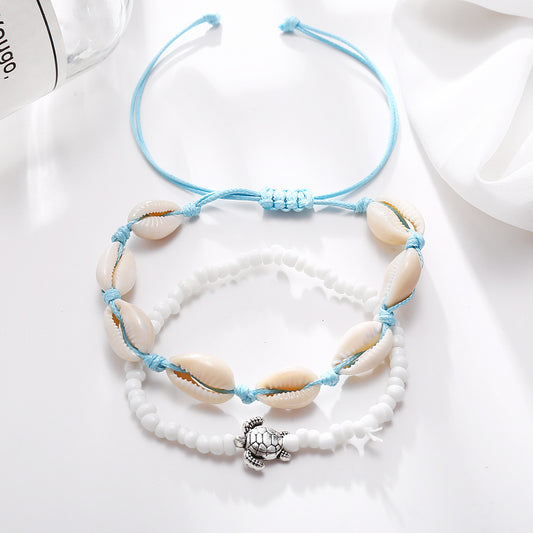 Sea Turtle & Shell Anklet Set – Beach-Inspired Boho Jewelry for Women | The Mirage Fashion